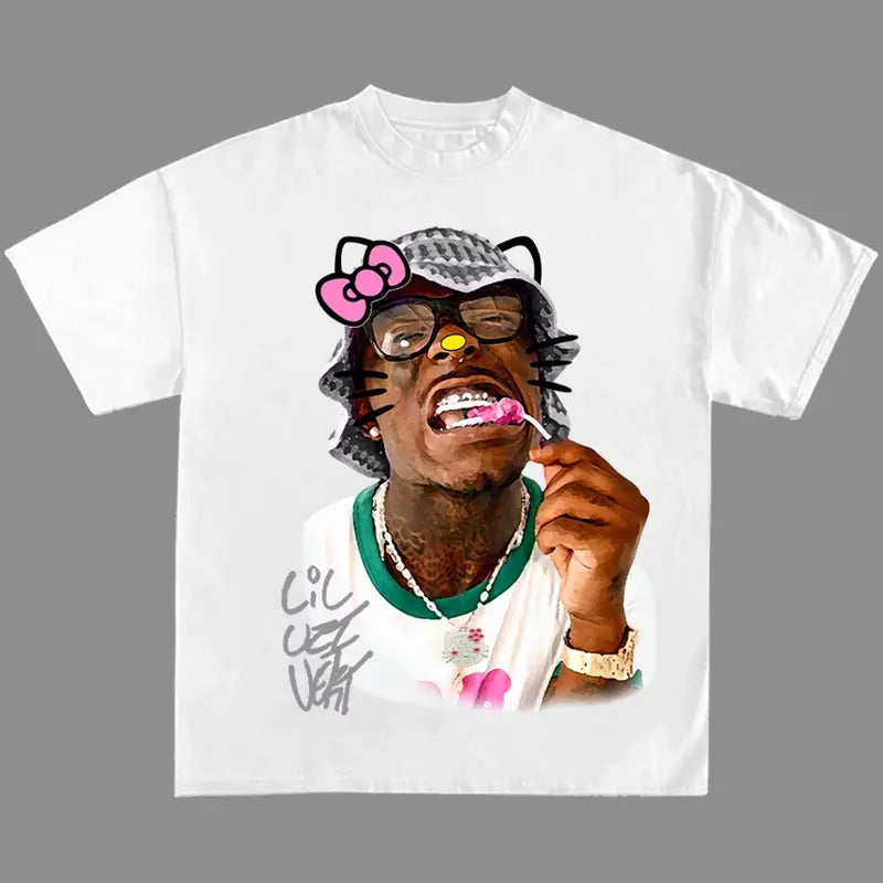 Lil Uziii Grey Kitty Rap Tee Shirt Cute Y2k Shirt Top Womenswear Hoodie, Sweatshirt | InkThreadWorks.com