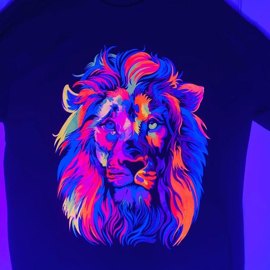 Lion abstract T-shirt Black Cotton Casual Hoodie, Sweatshirt | InkThreadWorks.com