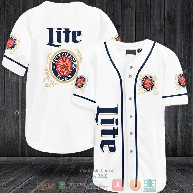 Lite A Fine Pilsner Beer white blue Baseball shirt