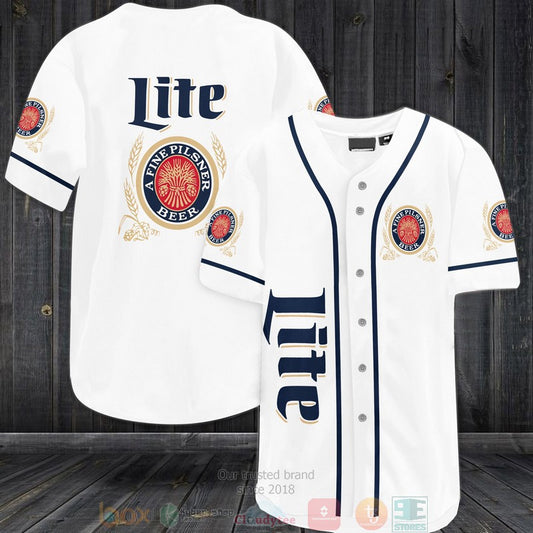 Lite a Fine Pilsner Beer white Baseball shirt