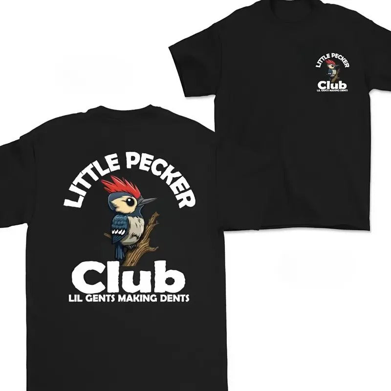 Little Pecker Club Shirt, Unisex Classic Cotton Tee with 2 Sided Graphic Print in All Sizes, For Men, For Women