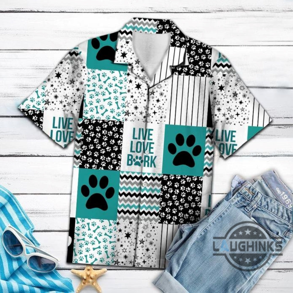 Live Love Bark Dog Tropical Hawaiian Shirt 131 Aloha Hawaii Shirts Aloha Summer Beach Button Up Shirts And Shorts