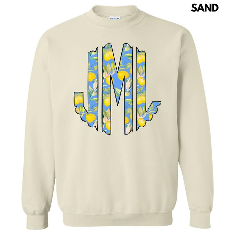 Lively Lemons Monogram Sweatshirt 'NLB' T-Shirts, Hoodie | InkThreadWorks.com