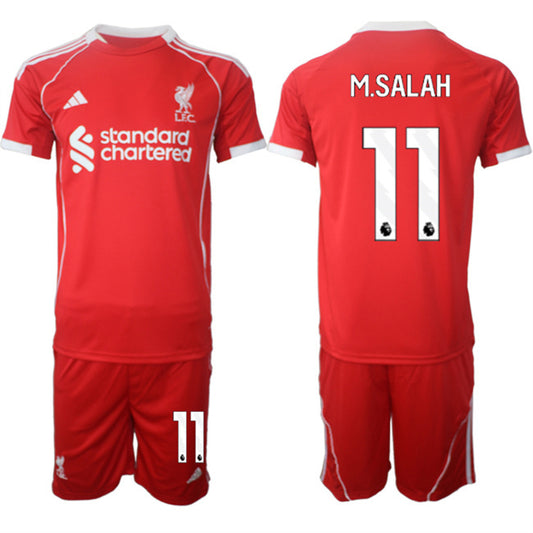 Liverpool #11 Mohamed Salah 2025 Red Home Soccer Jersey Suit