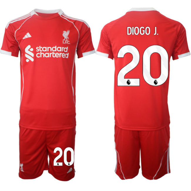 Liverpool #20 Diogo 2025 Red Home Soccer Jersey Suit