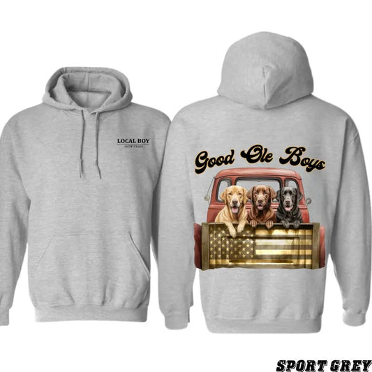 Local Boy Good Ole Boys Hoodie, Funny Dogs Hoodies, Dogs on Truck, Men's Country Outfits, Unisex Comfort Long Sleeve...