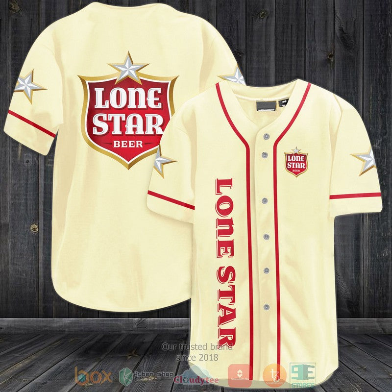 Lone Star Beer light cream color Baseball shirt