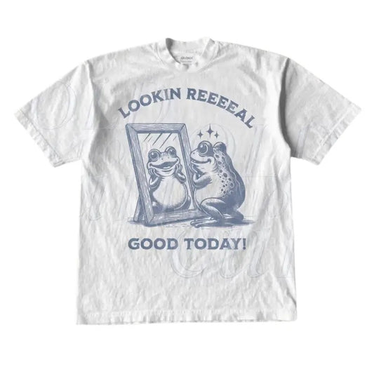 Looking Real Good Today Vintage Style Frog T-Shirt, Retro Funny 90s Unisex Adult Frog Shirt, Funny Toad Graphic Shirts, Silly Frog Lover Tee