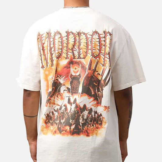 Lord Of The Rings Mordor Vintage  T-Shirt Off White Trending Movie T shirt Vintage 90s T-shirt gift for Movie fans gift for him gift for her unisex T-shirt Urbanwear Shirt Casual Fabric Menswear Top Man Tshirt Streetwear Cotton Round Neck