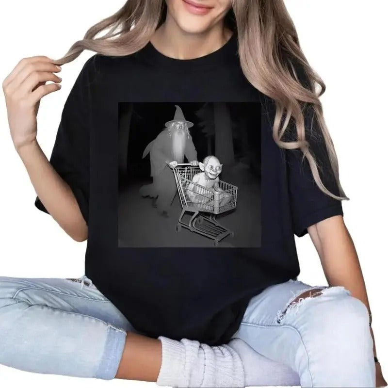 Lord Of The Rings T-Shirt, Gandalf and Gollum Graphic Sweatshirt, Gandalf Hoodie, Gollum Tee, middle-earth shirt, meme shirt, Funny Tee, LOR T-Shirt, Gift For Friend, Gift For Fan, Gift For Her, Gift For Him