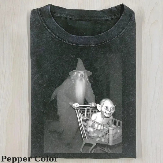 Lord of the Rings Vintage Tee, Galdalf Gollum Shopping T-Shirt, Meme Cringe Funny Dumb Shirts, Unisex Movie Shirt Menswear Womenswear Streetwear