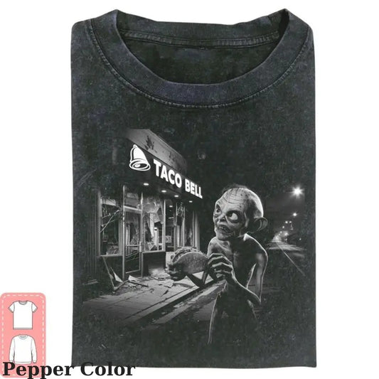 Lord of the Rings Vintage Tee, Gollum Taco Bell T-Shirt, Meme Cringe Funny Dumb Shirts, Unisex Movie Shirt Menswear Womenswear Streetwear