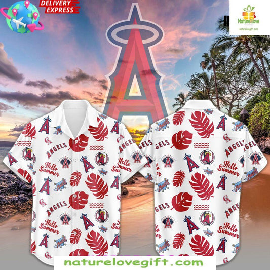 Los Angeles Angels 2026 Hawaiian Shirt Hello Summer Design