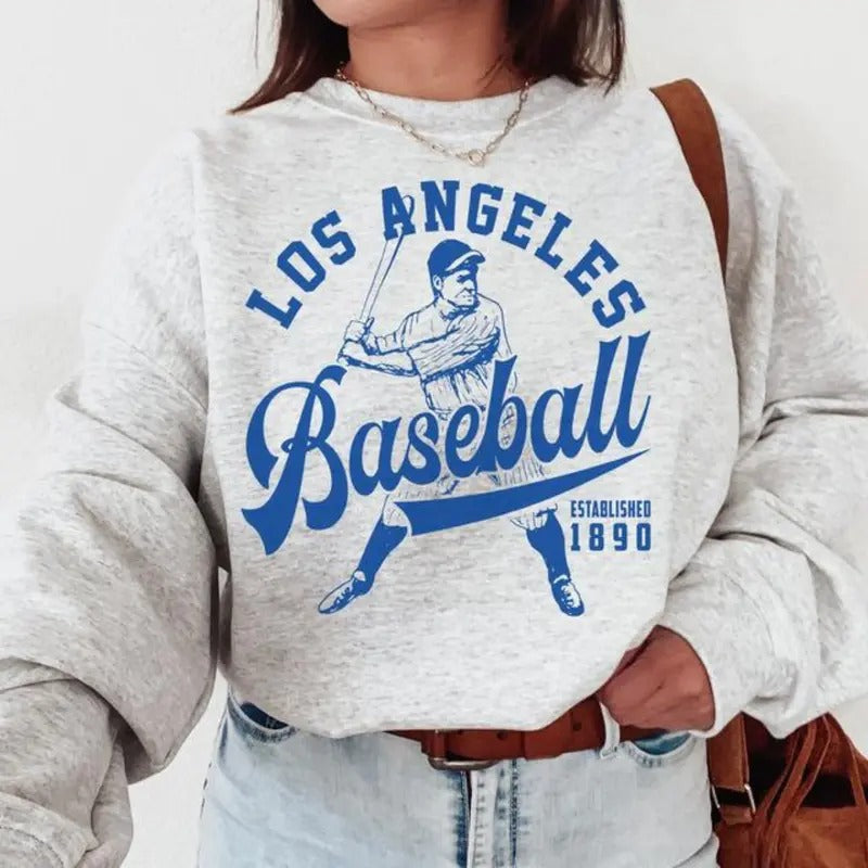 Los Angeles Baseball Crewneck Est 1890 Shirt, Game day Season, Sport Lover Gift, LA Baseball Tee Hoodie, Sweatshirt