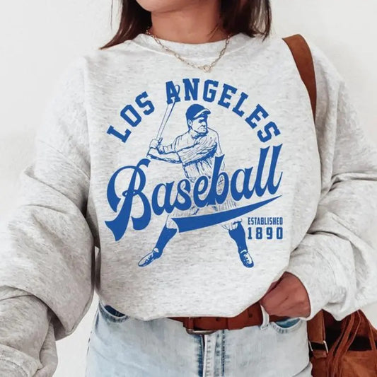Los Angeles Baseball Crewneck Est 1890 Shirt, Game day Season, Sport Lover Gift, LA Baseball Tee Hoodie, Sweatshirt