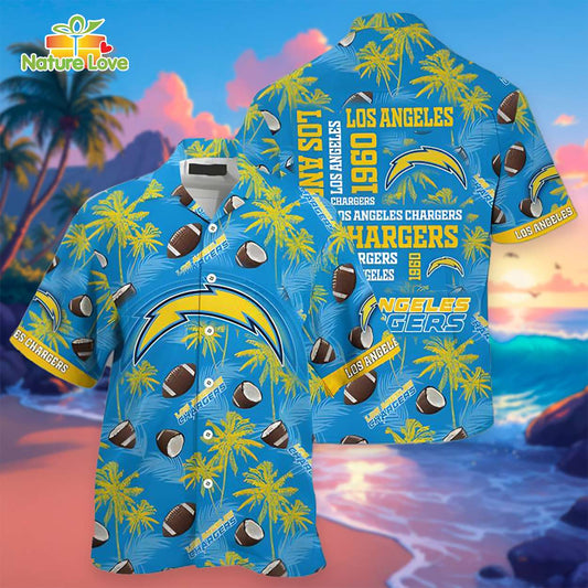 Los Angeles Chargers Coconut Ball Tropical Hawaiian Shirt
