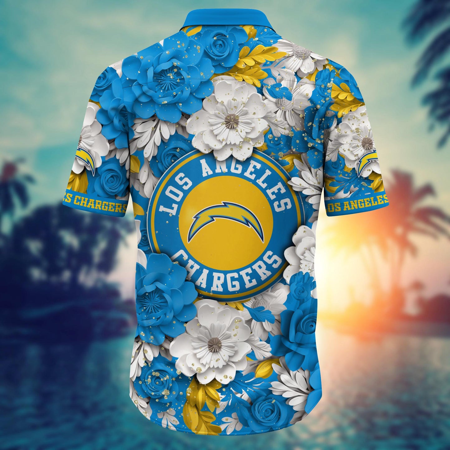 Los Angeles Chargers Floral Hawaiian Shirt Thunder Design 657405