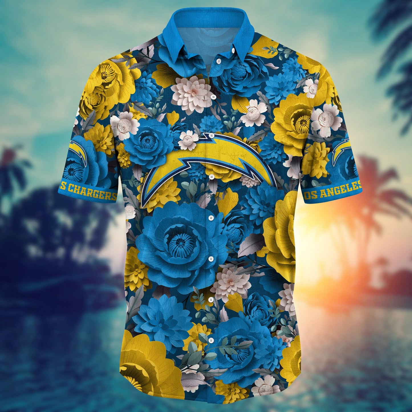 Los Angeles Chargers Floral Thunderstorm Hawaiian Shirt 551497