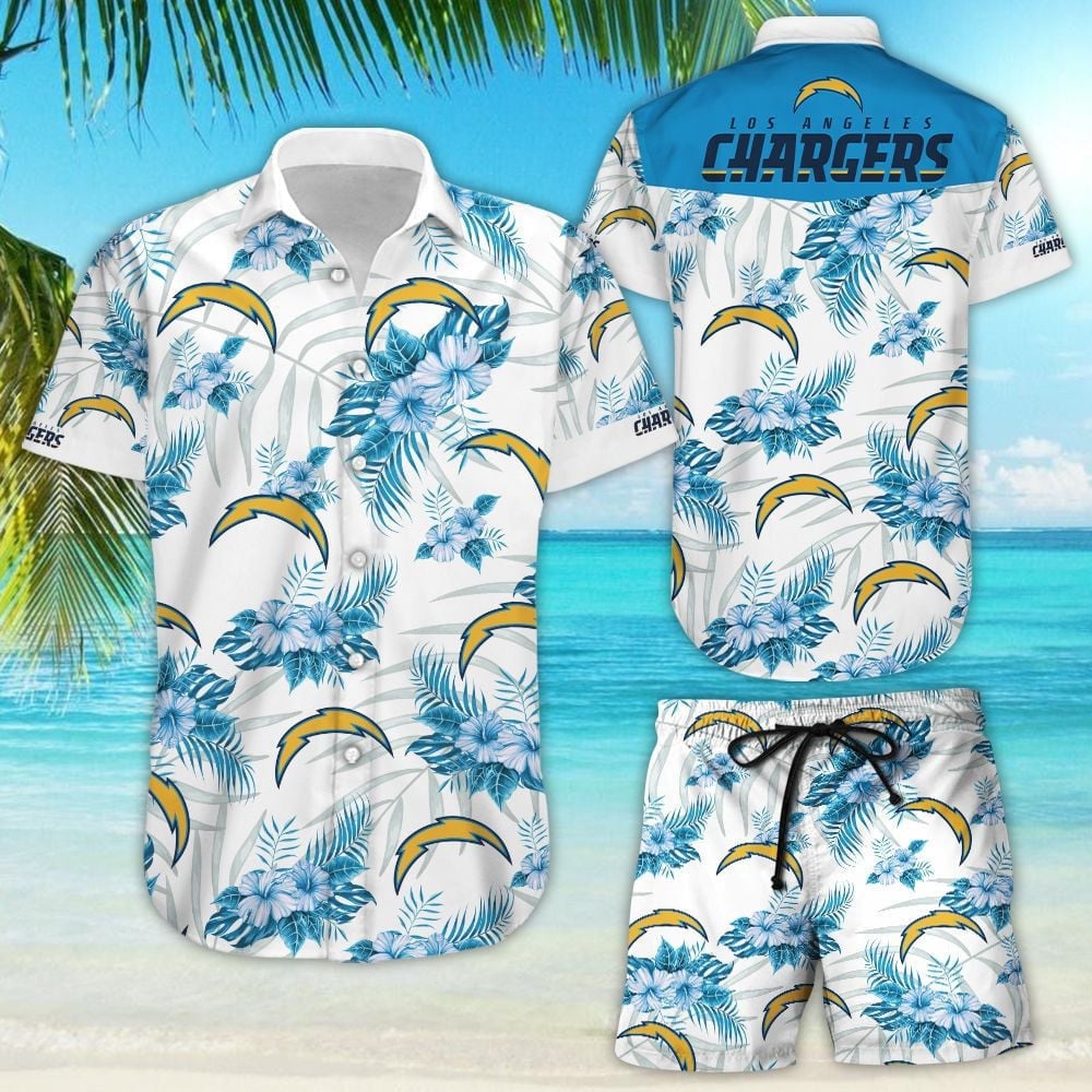 Los Angeles Chargers Hawaiian Shirt Ocean Breeze Design 395737