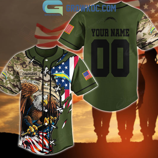 Los Angeles Chargers Veteran Proud Of America Personalized Baseball Jersey