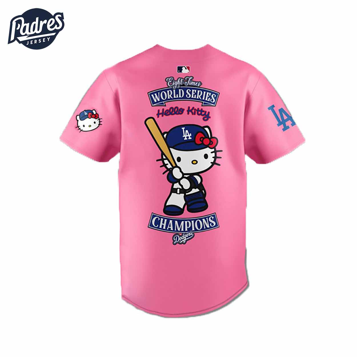 Los Angeles Dodgers World Series Champions Hello Kitty Pink Baseball Jersey - Padres Jersey Oasis: Elevate Your Baseball Style Game