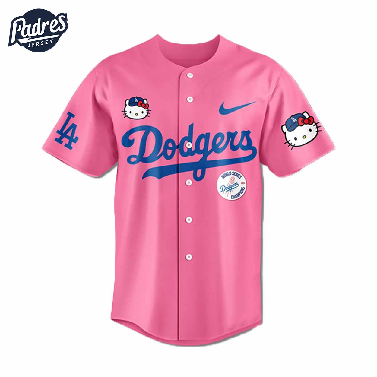 Los Angeles Dodgers World Series Champions Hello Kitty Pink Baseball Jersey - Padres Jersey Oasis: Elevate Your Baseball Style Game