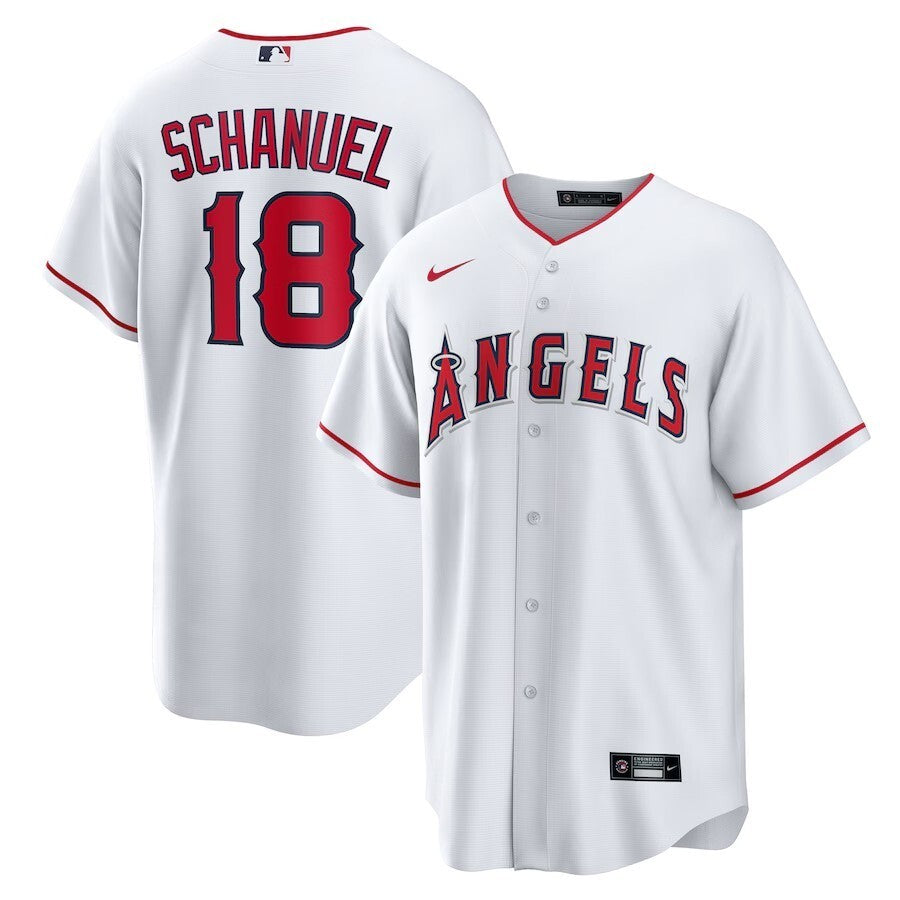 Los Angeles Angels #18 Nolan Schanuel Home Replica Jersey - White