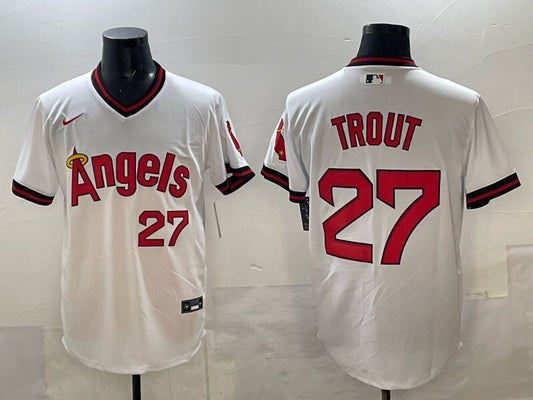 Los Angeles Angels #27 Mike Trout Angels Retro Adult Style 1