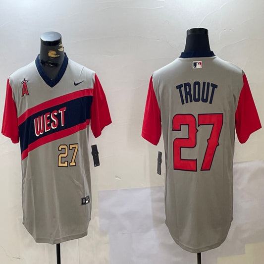 Los Angeles Angels #27 Mike Trout Angels Retro Adult Style 5