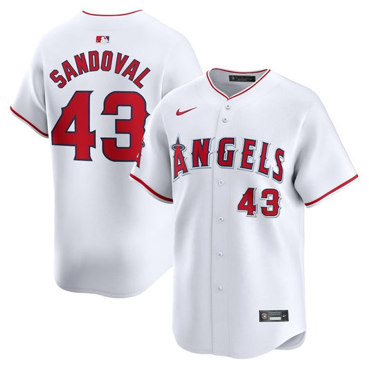 Los Angeles Angels #43 Patrick Sandoval Home Limited Player Jersey - White Style 1