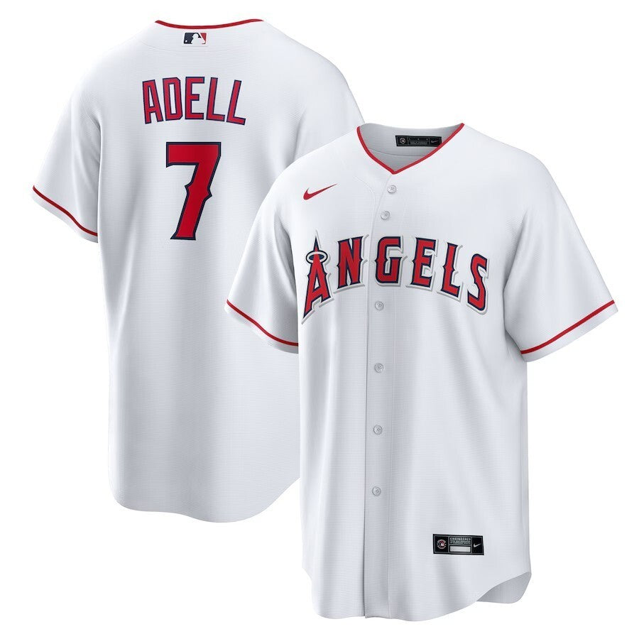 Los Angeles Angels #7 Jo Adell Home Replica Jersey - White Style 1