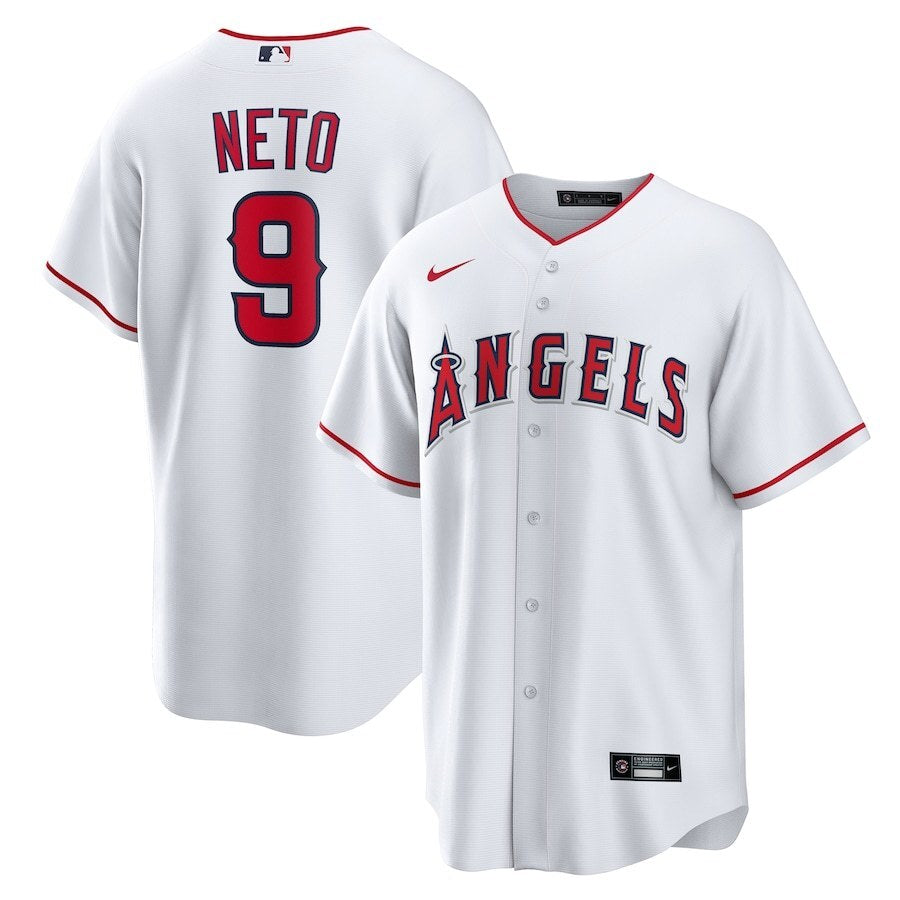 Los Angeles Angels #9 Zach Neto Home Replica Jersey - White