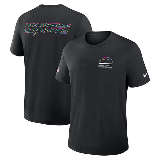 Los Angeles Chargers Black 2025 Crucial Catch Tri-Blend Dri-FIT T-Shirt