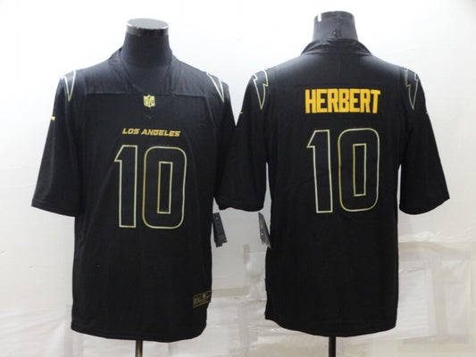 Los Angeles Chargers #10 Justin Herbert Black Retro Gold 51