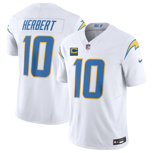 Los Angeles Chargers #10 Justin Herbert White 2025 F.U.S.E With 4-Star C Patch