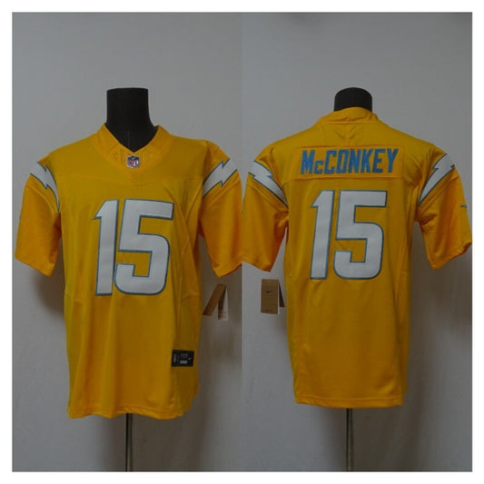 Los Angeles Chargers #15 Ladd McConkey Lightning 3 Edition Style 2