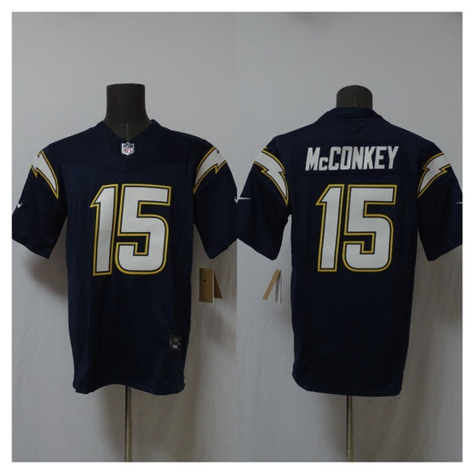 Los Angeles Chargers #15 Ladd McConkey Lightning 3 Edition Style 4