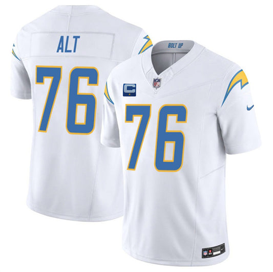Los Angeles Chargers #76 Joe Alt White 2025 F.U.S.E With 1-Star C Patch Vapor Limited