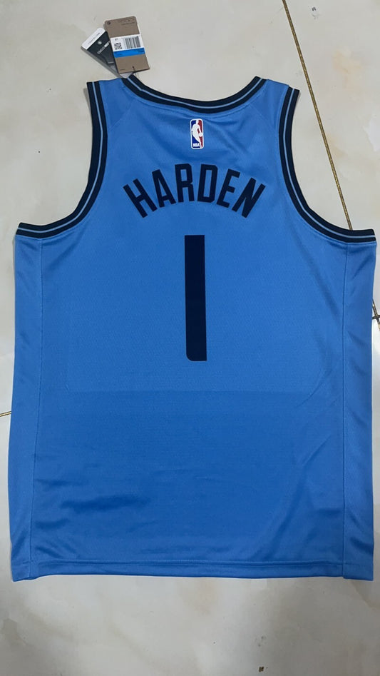 Los Angeles Clippers #1 James Harden 2425 city jersey blue Style 1