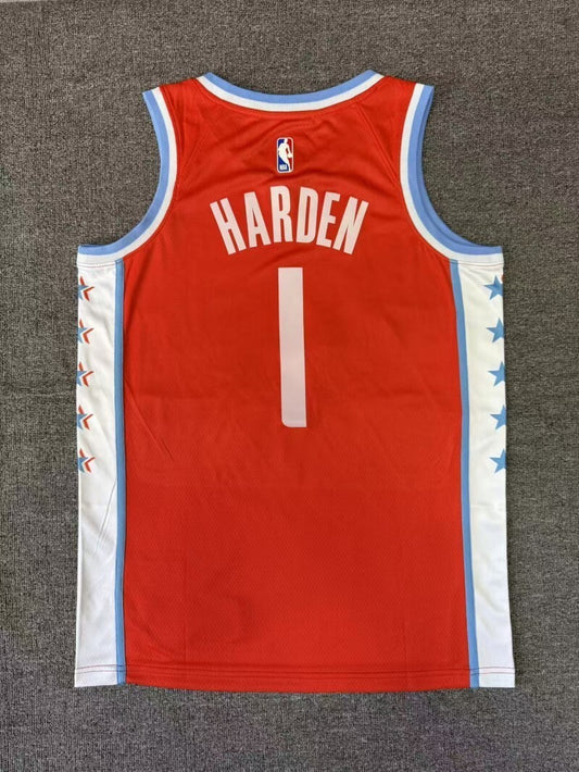 Los Angeles Clippers #1 James Harden 26 Season Clippers Team City Orange Red Style 1