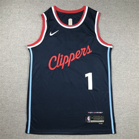 Los Angeles Clippers #1 James Harden Clippers 1 New Navy Style 2