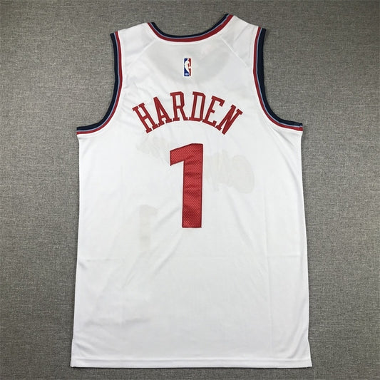 Los Angeles Clippers #1 James Harden Clippers 1 New White Style 1