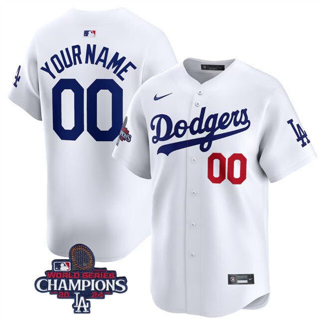Los Angeles Dodgers Customized White 2024 World Series Champions Home Limited
