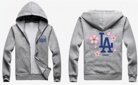 Los Angeles Dodgers Gray 2025 Tokyo Series Full-Zip Hoodie