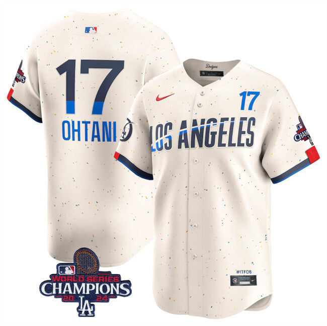 Los Angeles Dodgers #17 Shohei Ohtani Cream 2024 World Series Champions City Connect