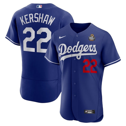 Los Angeles Dodgers #22 Clayton Kershaw 2024 World Series Alternate Authentic Player Jersey - Royal