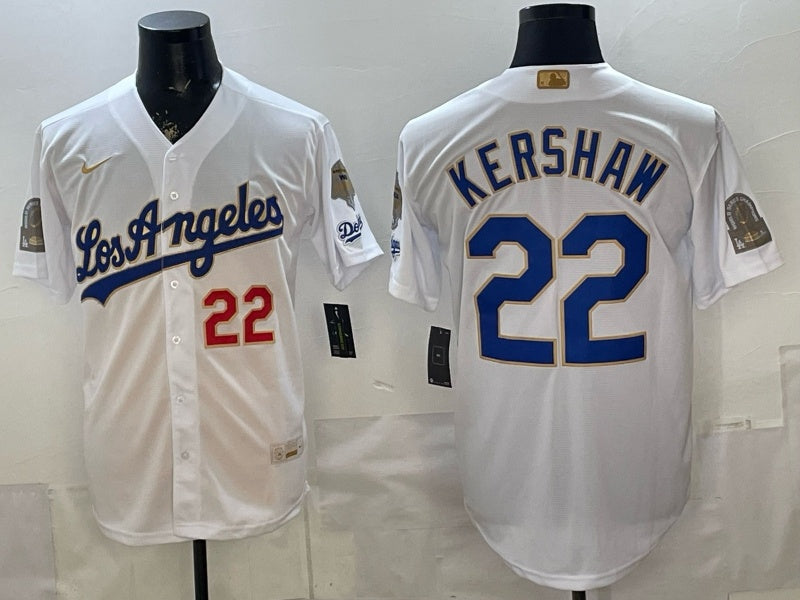 Los Angeles Dodgers #22 Clayton Kershaw Dodgers Platinum Adult