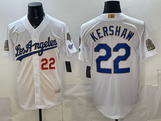 Los Angeles Dodgers #22 Clayton Kershaw Dodgers Platinum Adult