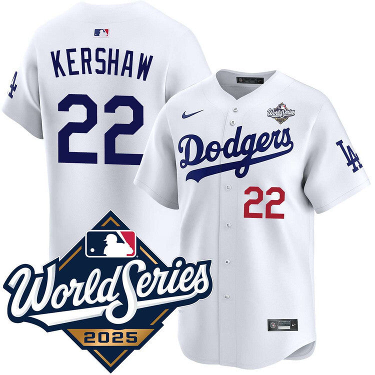Los Angeles Dodgers #22 Clayton Kershaw Home Limited 2025 World Series Jersey