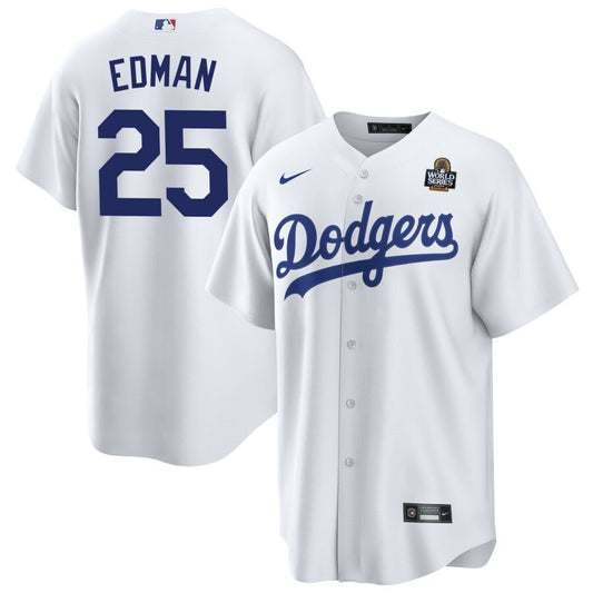 Los Angeles Dodgers #25 Tommy Edman 2024 World Series Home Jersey - White